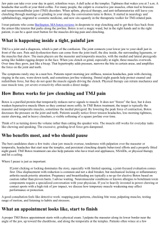 TMJ Botox Treatment: Can Botox Help Jaw Pain and Clenching?