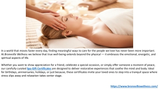 Give Renewal with Relaxing Massage Gift Certificates at Bronxville Wellness.PPTX