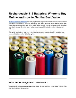 Rechargeable 312 Batteries - Where to Buy Online and How to Get the Best Value
