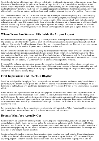 Travel Inn Stansted Airport: Honest Review and Nearby Alternatives