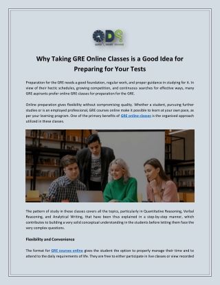 Why Taking GRE Online Classes is a Good Idea for Preparing for Your Tests