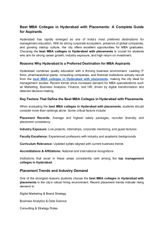 Best MBA Colleges in Hyderabad with Placements_ A Complete Guide for Aspirants