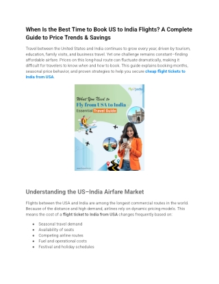 Best Time to Book US to India Flights: How to Find Cheap Flight Tickets to India