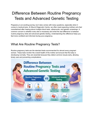 Routine Pregnancy Tests and Advanced Genetic Testing