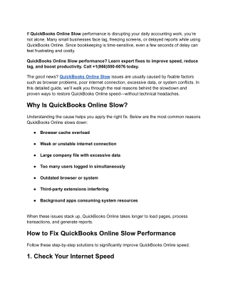 QuickBooks Online Slow_ Proven Fixes to Speed It Up Fast