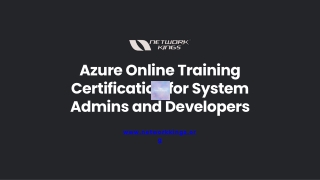 Azure Online Training Certification for System Admins and Developers