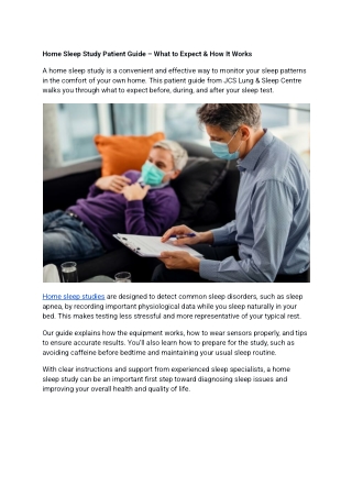 Home Sleep Study Patient Guide – What to Expect & How It Works