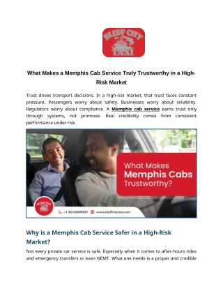 What Makes a Memphis Cab Service Truly Trustworthy in a High-Risk Market