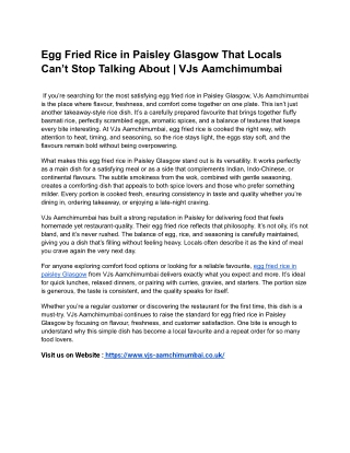 Egg Fried Rice in Paisley Glasgow That Locals Can’t Stop Talking About _ VJs Aamchimumbai