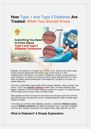 How Type 1 and Type 2 Diabetes Are Treated What You Should Know