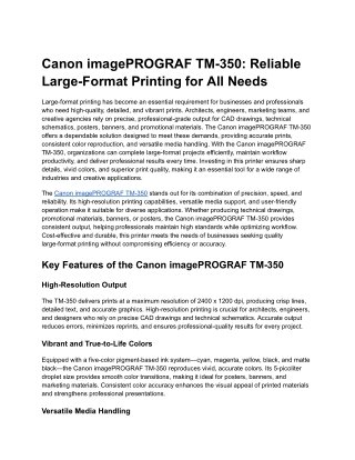Canon imagePROGRAF TM-350