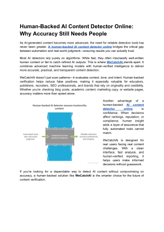 Human-Backed AI Content Detector Online_ Why Accuracy Still Needs People