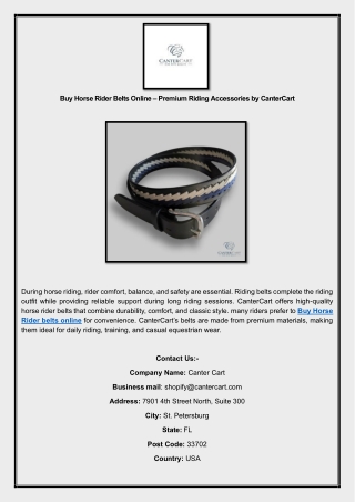 Buy Horse Rider Belts Online