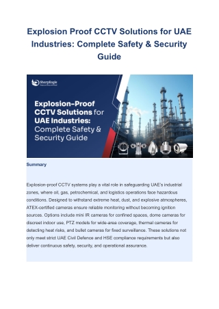 Explosion Proof CCTV Solutions for UAE Industries_ Complete Safety & Security Guide