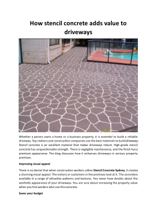 How stencil concrete adds value to driveways