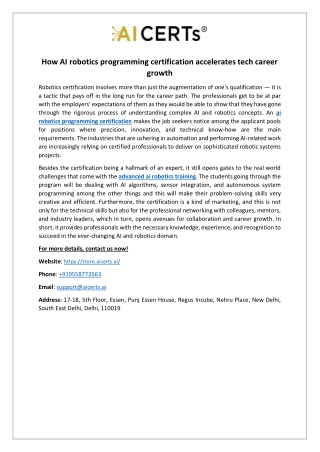 How AI robotics programming certification accelerates tech career growth