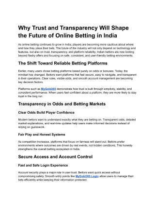 The Future of Online Betting in India: Trends That Will Shape the Industry