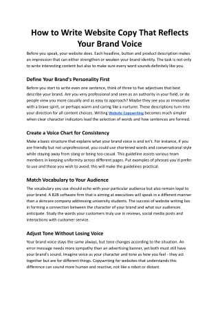 How to Write Website Copy That Reflects Your Brand Voice