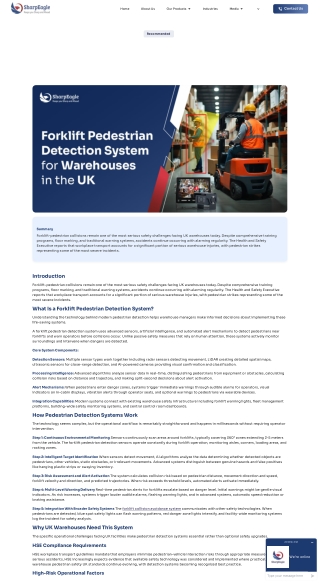 Forklift Pedestrian Detection System for Warehouses in the UK