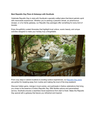 Best Republic Day Plans & Getaways with Soulitude