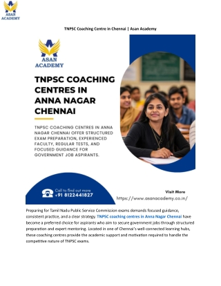TNPSC coaching centres in Anna Nagar Chennai