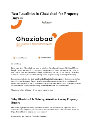 Best Localities in Ghaziabad for Property Buyers