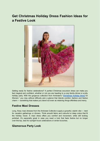 Get Christmas Holiday Dress Fashion Ideas for a Festive Look