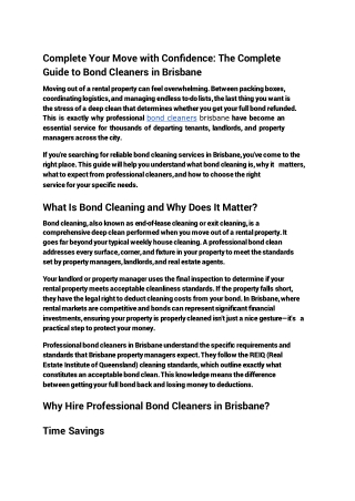 Reliable Bond Cleaning service