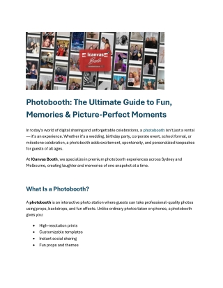 Photobooth Hire for Weddings, Parties & Corporate Events