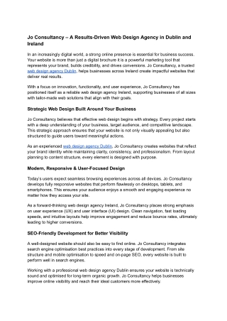 Jo Consultancy – A Results-Driven Web Design Agency in Dublin and Ireland (1)