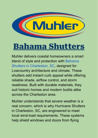 Bahama Shutters in Charleston, SC: Custom Coastal Shutters by Muhler