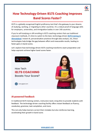 How Technology-Driven IELTS Coaching Improves Band Scores Faster?