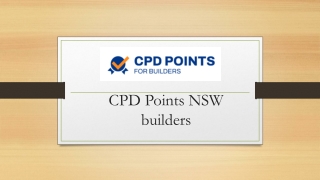 CPD Points NSW Builders - CPD