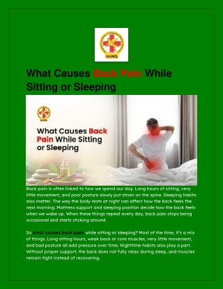 Topic_ What Causes Back Pain While Sitting or Sleeping