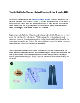 Trendy Outfits for Women | Latest Fashion Styles & Looks 2025