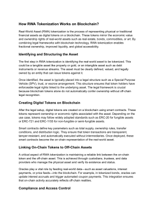 How RWA Tokenization Works on Blockchain_