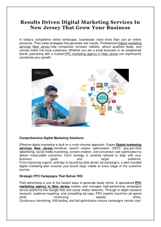 Results Driven Digital Marketing Services In New Jersey That Grow Your Business