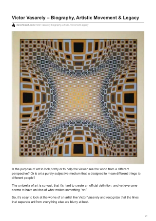 Victor Vasarely  Biography Artistic Movement  Legacy