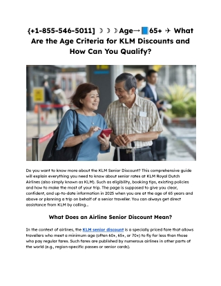 1-855-546-5011 | KLM Airlines Student & Senior Fare Details
