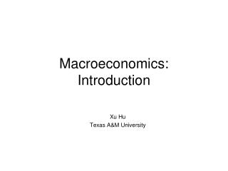 Macroeconomics: Introduction
