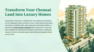 Transform Your Chennai Land Into Luxury Homes