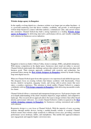 Website design agency in Bangalore