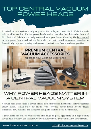 Central Vacuum Power Heads and Accessories: Best Options for Maximum Performance