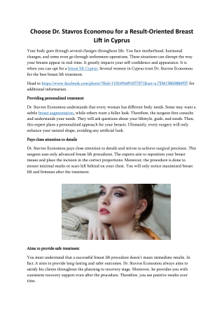 Choose Dr. Stavros Economou for a Result-Oriented Breast Lift in Cyprus.pdf
