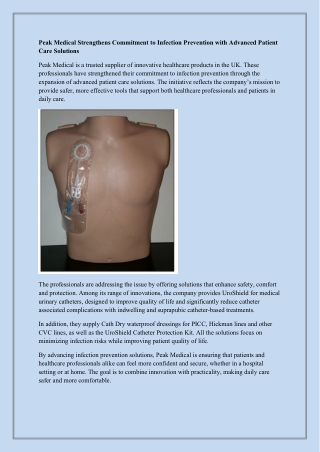 Peak Medical Strengthens Commitment to Infection Prevention with Advanced Patient Care Solutions