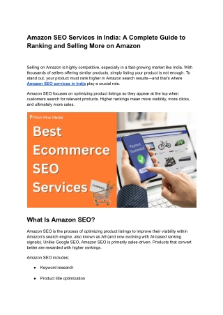 Amazon SEO Services in India_ A Complete Guide to Ranking and Selling More on Amazon