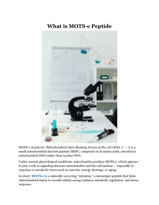 What is the MOTS-c Peptide