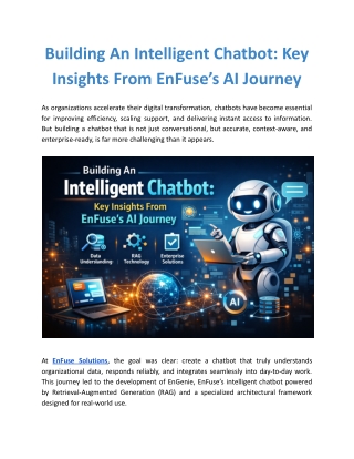 Building An Intelligent Chatbot: Key Insights From EnFuse’s AI Journey