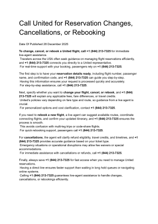 Call United  USA for Reservation Changes, Cancellations, or Rebooking 2026