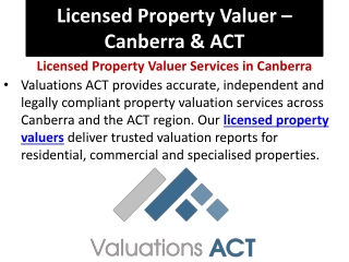 Licensed Property Valuer in Canberra & ACT - Valuations ACT